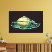 Groenteschotel in de vorm van een pompoen canvas afdruk (Insitu (Woonkamer))