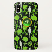 GROENZWARTE ZWART, PARROTS GEMSTONE MONOGRAM Case-Mate iPhone CASE (Achterkant)