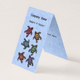 Groep Abstracte schildpadden Blauw Visitekaartjes