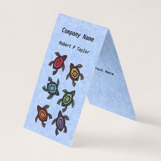 Groep Abstracte schildpadden Blauw Visitekaartjes (Voorkant)