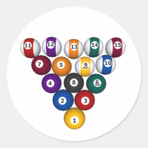 Groep: Billiard Balls: Biljarten: Ronde Sticker