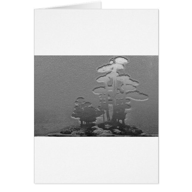 Groep Bonsai-bomen in metaalgrijs (Voorkant)