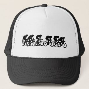 Groep fietsers trucker pet