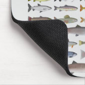 Groep forel, char, grijs, Hucho en Whitefish Muismat (Hoek)