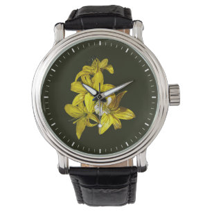 Groep gele lelies horloge