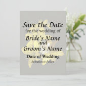 Groep gele lelies save the date (Staand voorkant)