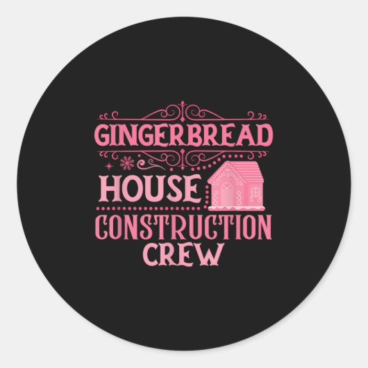 Groep Gingerbread House Crew Kerstkoekje Ronde Sticker (Voorkant)