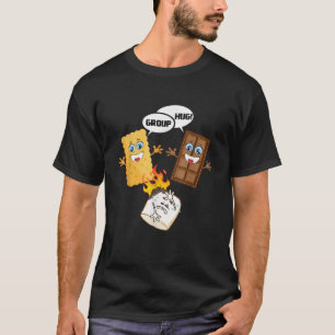 Groep Hug Funny Smores Chocolate Marshmallow Campi T-shirt
