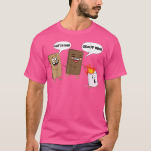 Groep Hug Funny Smores Chocolate Marshmallow Campi T-shirt
