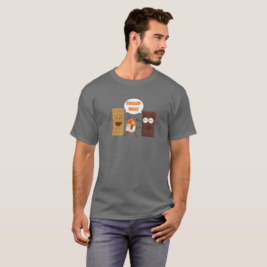 Groep Hug Funny Smores Chocolate Marshmallow Campi T-shirt (Voorkant volledig)