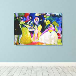 Groep in Crinolines door Wassily Kandinsky Canvas Afdruk