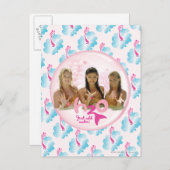 Groep in roze bel briefkaart (Voorkant / Achterkant)