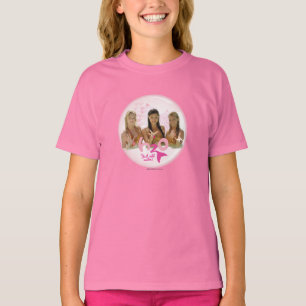 Groep in roze bel t-shirt