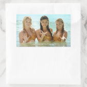 Groep in water rechthoekige sticker (Tas)