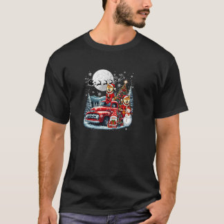 Groep Kerst Gnome Sneeuwman Kerstman Shiba Inus Op T-shirt