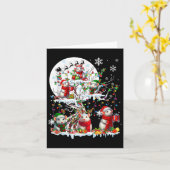 Groep Kerstman Rendier Elf Ratten op boom Kerstman Kaart (Gele Bloem)