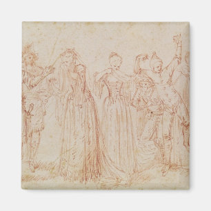 Groep komische en tragische actoren magneet