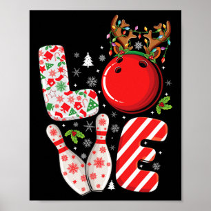 Groep Matching Kerstmis Bowling Ball En Pins Kerst Poster