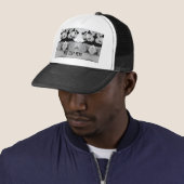 Groep Mickey Mouse met Jouw tekst Wit - Zwart Trucker Pet (In situ)