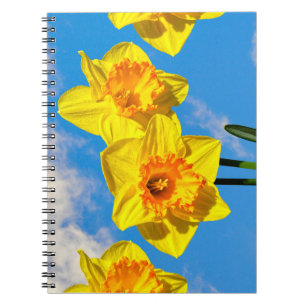 Groep narcissen gouden medaille bloemen notitieboek