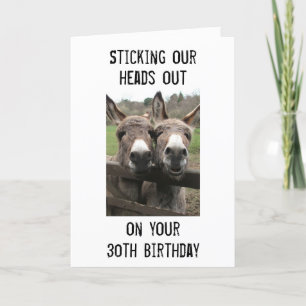 GROEP OF COUPLE DONKEY HAPPY 30th Birthday Kaart