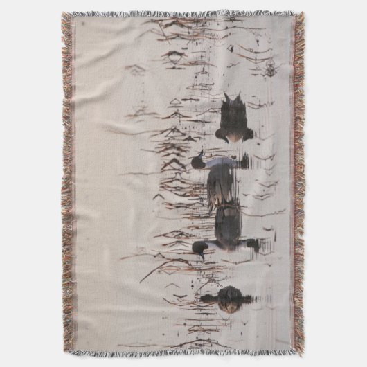 Groep Pintail Ducks Gather en Swims in een meer Deken (Voorkant Verticaal)