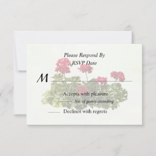 Groep Rode Geraniums RSVP Kaartje