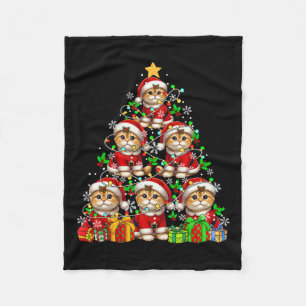Groep Santa Scottish vouwt als kerstboom kleurrijk Fleece Deken