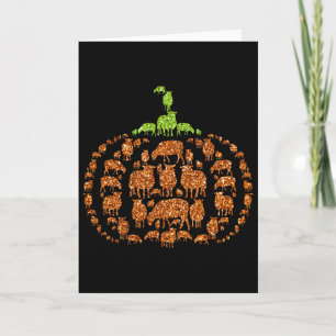 Groep Schapen Pompoen Cute Vorm Halloween Thanksgi Kaart
