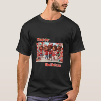 Groep Selfie met Santa Candy Cane Lane African Am T-shirt