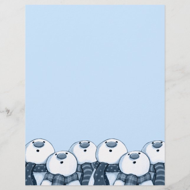 Groep Snowmen Kerstmis Letterhead (Voorkant)