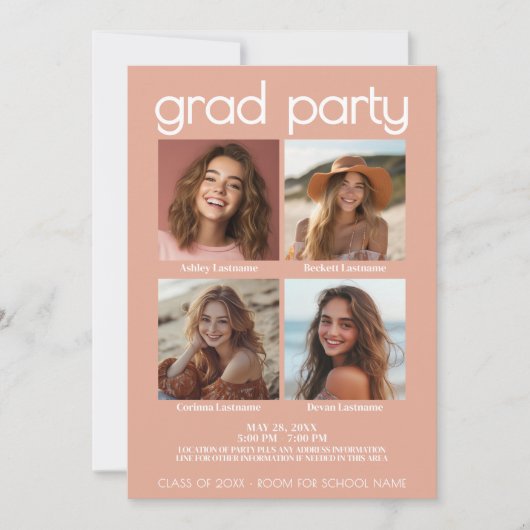 Groep van 4 Afstuderen Viering Joint Afstudeerder  Kaart (Voorkant)