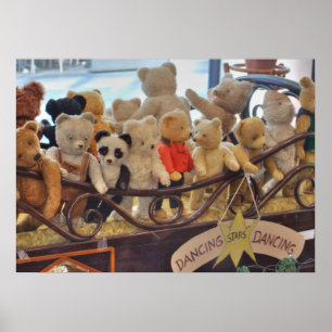 Groep van Antiek Teddy Bears Poster