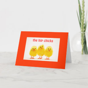 GROEP VAN HIP CHICKS DIE EENVOUDIGERE MONTAGES VER FEESTDAGEN KAART