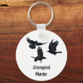 Groep van Kroes Murder Birds Black Silhouette Sleutelhanger (Achterkant)