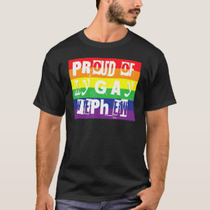 Groep van mijn homo Nephew Gay Pride Rainbow Word T-shirt