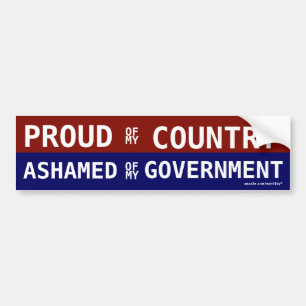 Groep van mijn land Ashamed van mijn regering Bumpersticker
