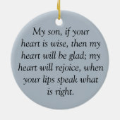 Groep van mijn wijze zoon (Proverbs 23:15-16) Keramisch Ornament (Achterkant)