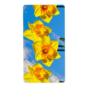 Groep van narcissen gouden medaille bloemen etiket