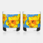 Groep van narcissen gouden medaille bloemen whisky glas (Achterkant)