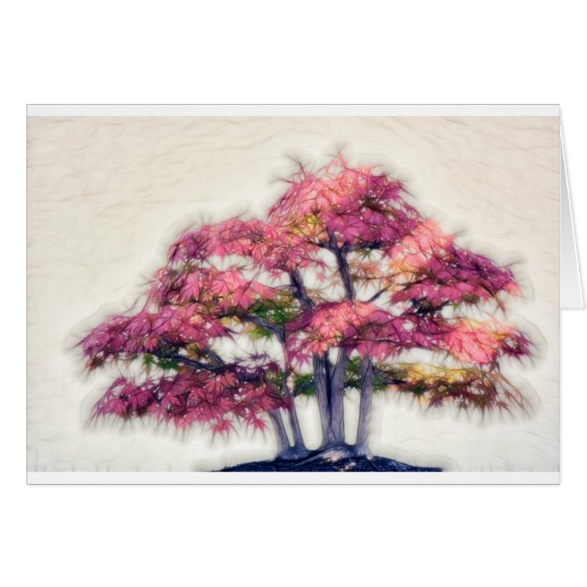 Groep van Painterly Bonsai Maple Trees (Voorkant Horizontaal)