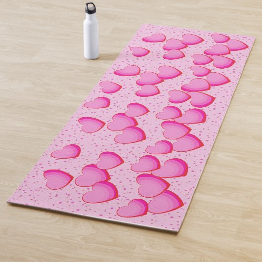 Groep van  schoppen van roze Stippen Yogamat (In situ)