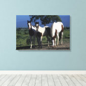 Groep verf paarden canvas afdruk (Insitu (Houten vloer))