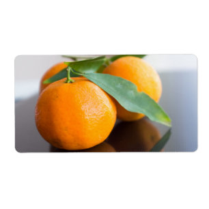 Groep verse tangerines etiket