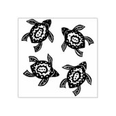 Groep vier Abstracte markeringen op schildpadden Rubberstempel (Afrduk)