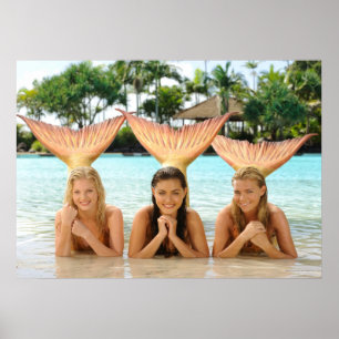 Groep voor het strand poster