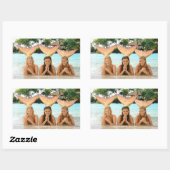 Groep voor het strand rechthoekige sticker (Vel)