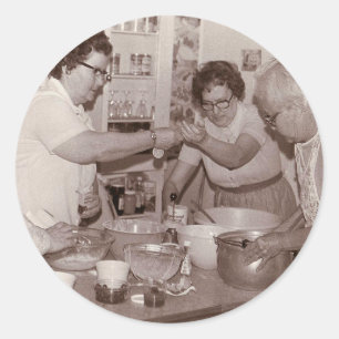  groep vrouwen koken foto ronde sticker