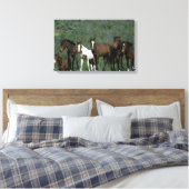 Groep wilde Mustang Paarden Canvas Afdruk (Insitu (Slaapkamer))