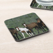 Groep wilde Mustang Paarden Onderzetter (Linkerzijde)